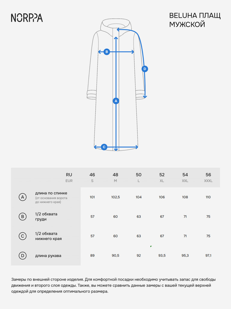 Плащ мужской NORPPA Beluha