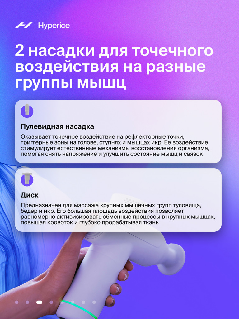 Перкуссионный массажер для тела и ног HYPERICE Hypervolt Go 2RW