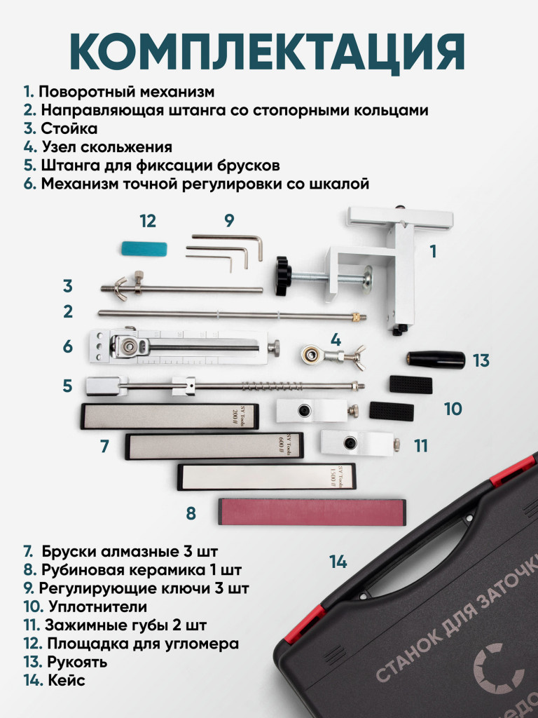 Станок точильный для ножей Следопыт, в кейсе