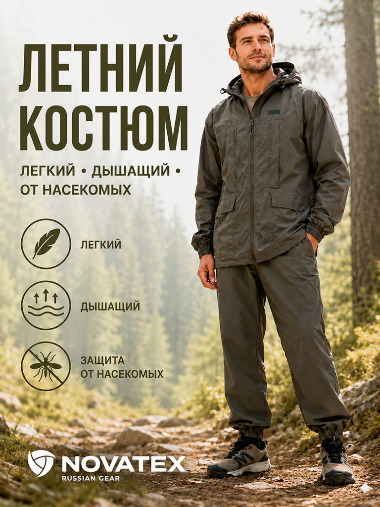 Костюм летний антимоскитный Лесовик ORION Active, хаки
