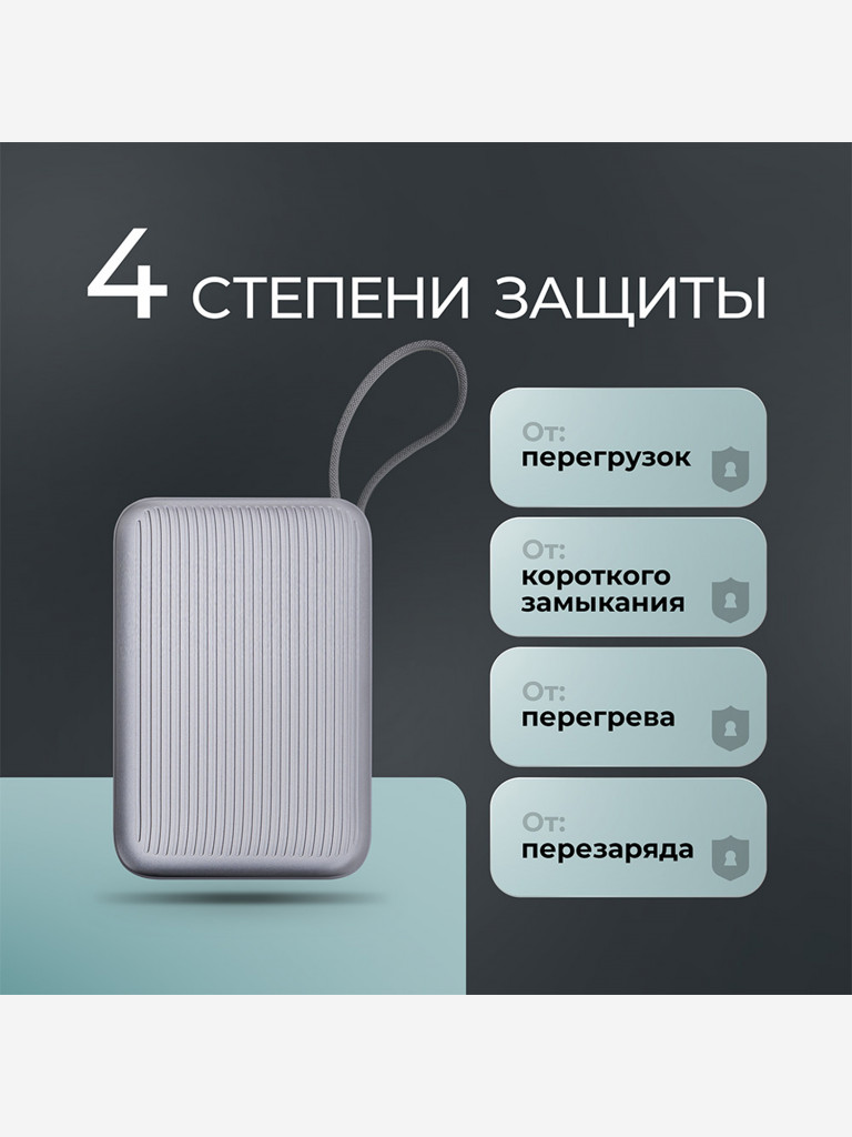 Внешний аккумулятор NRG Turbo Cable 20000 мА-ч (77Вт-ч), 22,5Вт