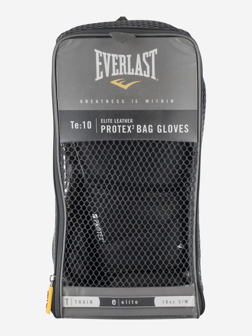 фото Перчатки боксерские everlast protex2 leather, черный