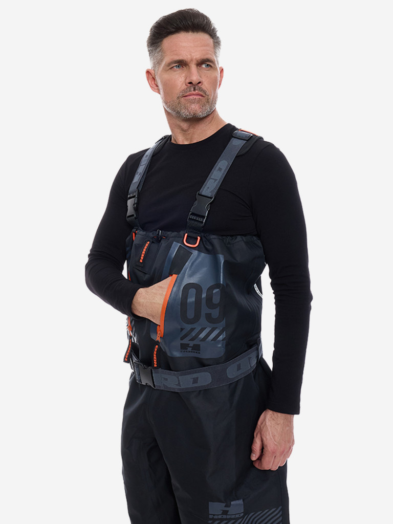 Мембранные вейдерсы Hord "The 9", водонепроницаемые, мужские, цвет черный