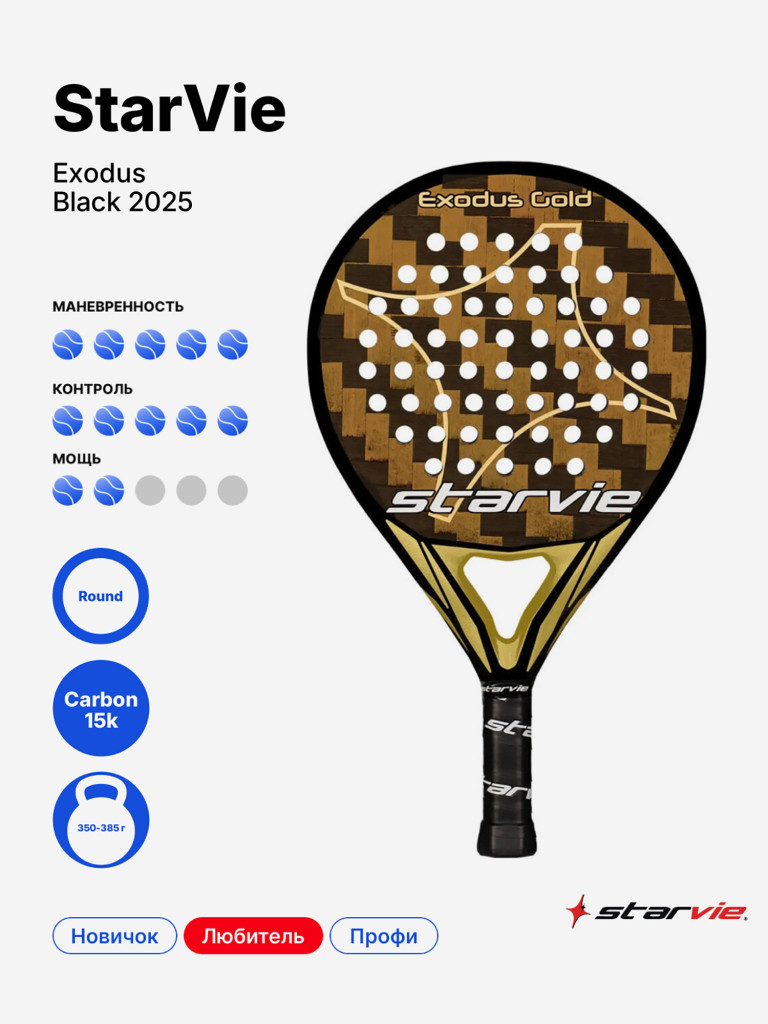Ракетка для падела StarVie Exodus Black 2025