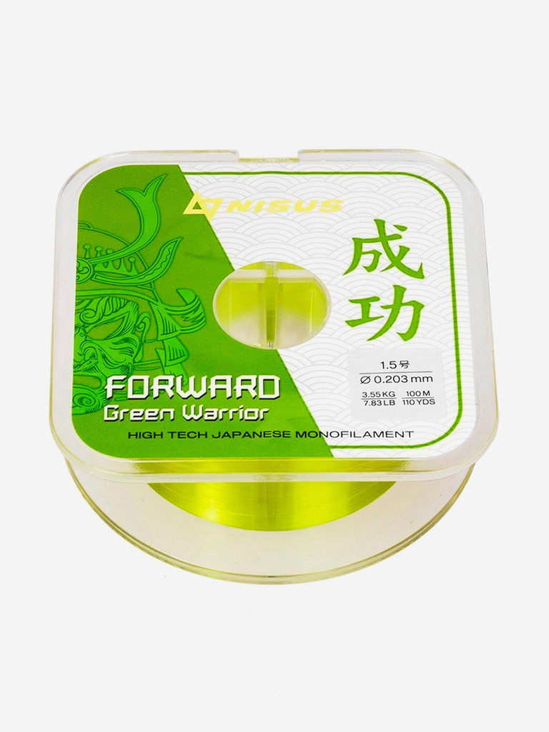 Леска для рыбалки Nisus FORWARD Green Warrior Nylon 0,203мм, 100м, 3,55кг, оливковый