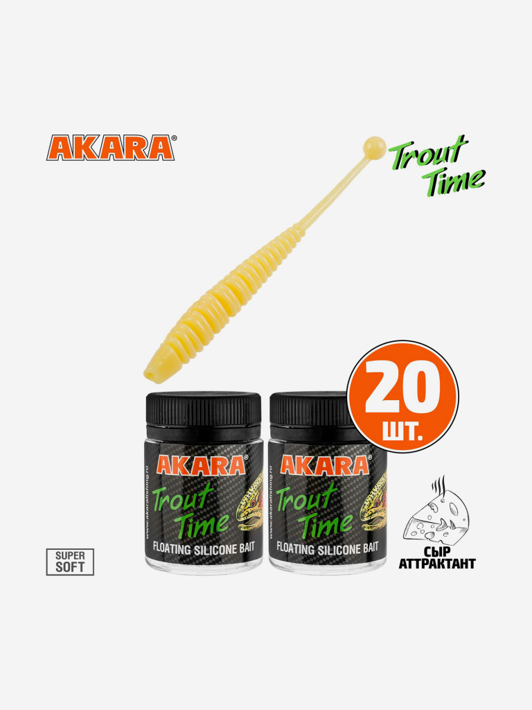 Силиконовая приманка Akara Trout Time KNOUT 2,5 446, Cheese (20 шт.)