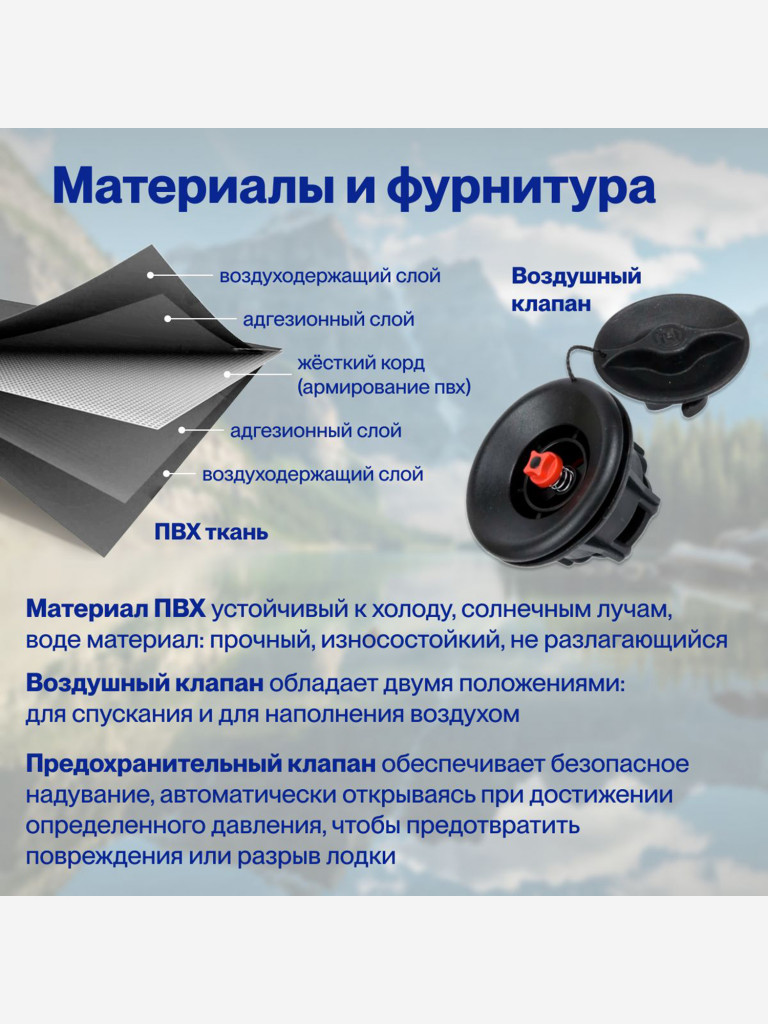 Лодка ПВХ под мотор надувная для рыбалки Лодки Поволжья S-262 НД гребная с надувным дном, серо-черная