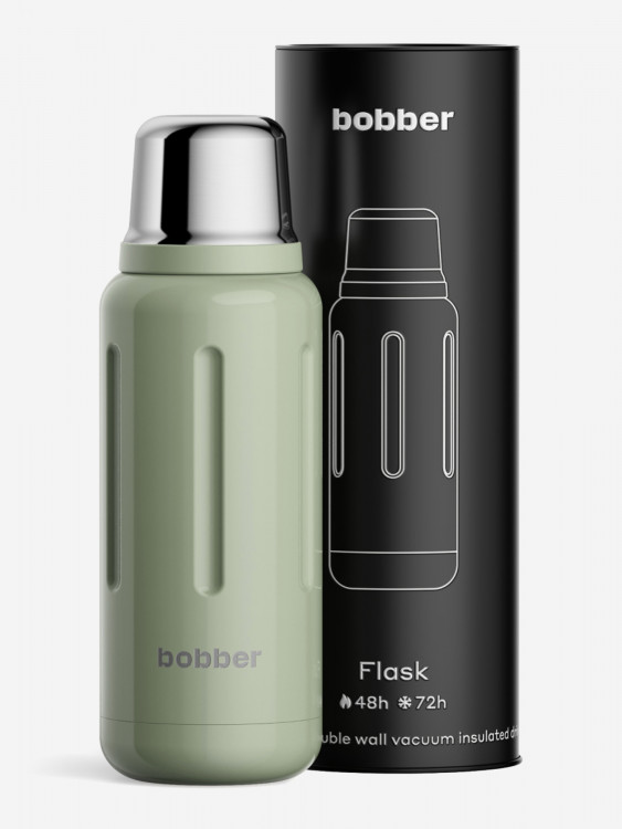 Термос вакуумный для напитков BOBBER Flask 1 литр, тепло до 48 часов, зеленый