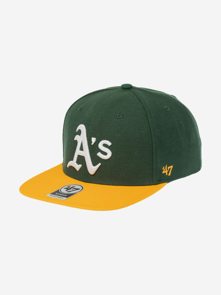 Бейсболка с прямым козырьком 47 BRAND B-SRSTT18WBP-DGC Oakland Athletics MLB (зеленый)