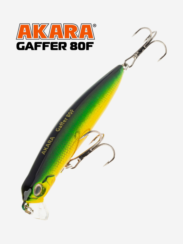 Воблер Akara Gaffer 80F 8 гр. минноу, плавающий, твичинговый, на щуку A84