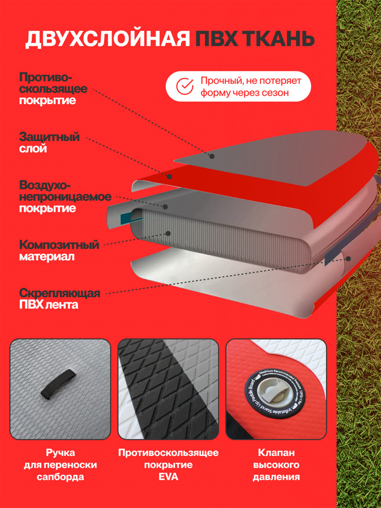 Сапборд надувной двухслойный OZERUS серия PRO 11,5