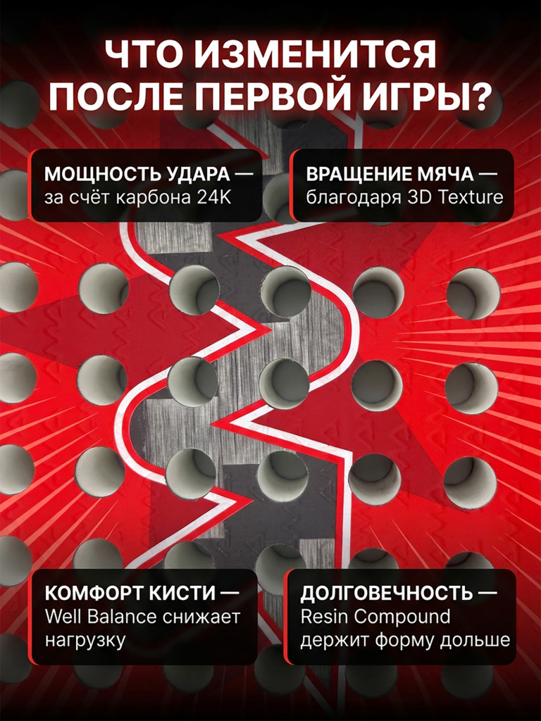 Ракетка для падел-тенниса AMA, баланс нейтральный