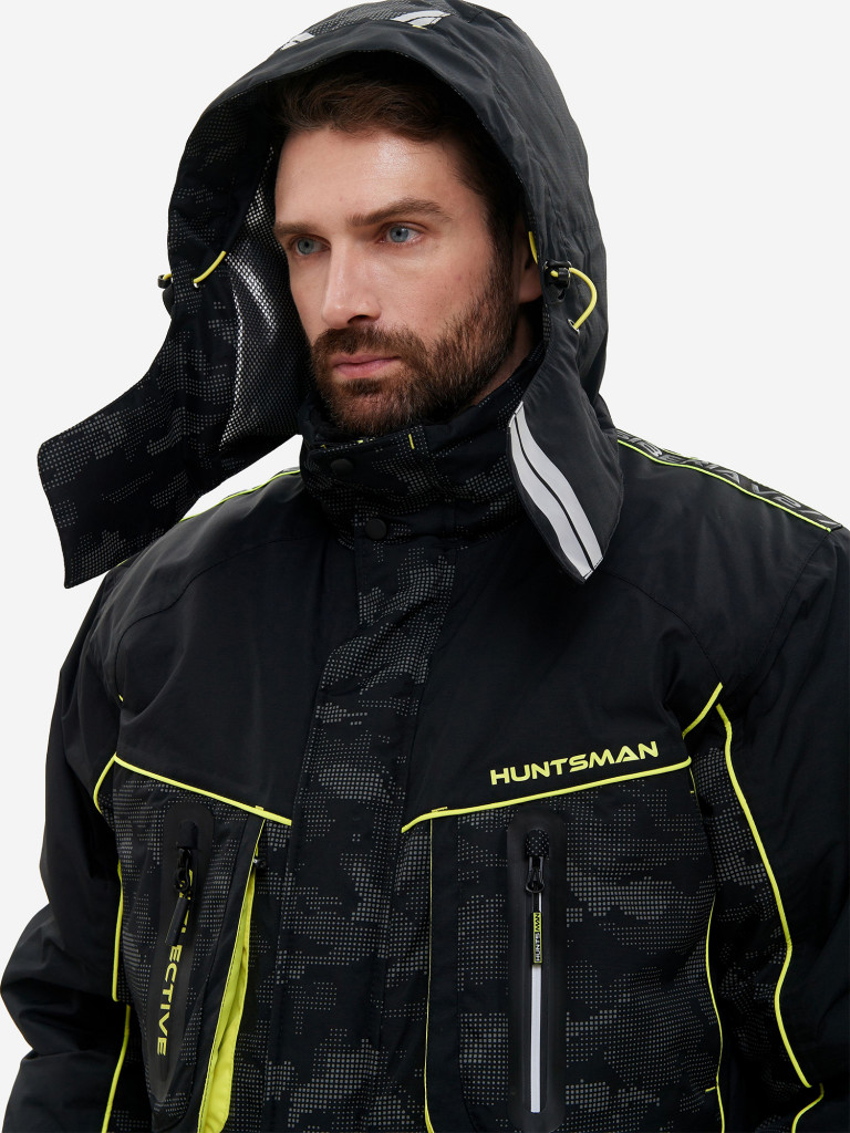Костюм мужской зимний Huntsman Reflect V2 непромокаемый мембранный, ткань со световозвращающим принтом