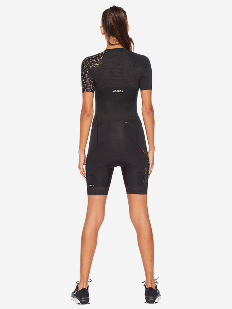 Женский Компрессионный Костюм Для Триатлона 2XU Compression Full Zip Sleeved Trisuit
