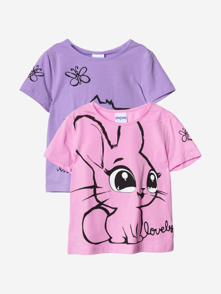 Футболка для девочки, 2 шт в комплекте PlayToday