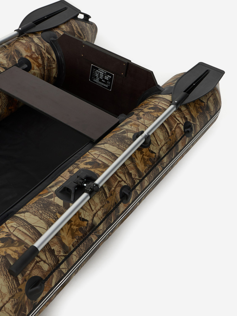 Лодка ПВХ надувная под мотор Yukona 280 TLЛЮКС двухместная для рыбалки с жестким дном. камуфляж