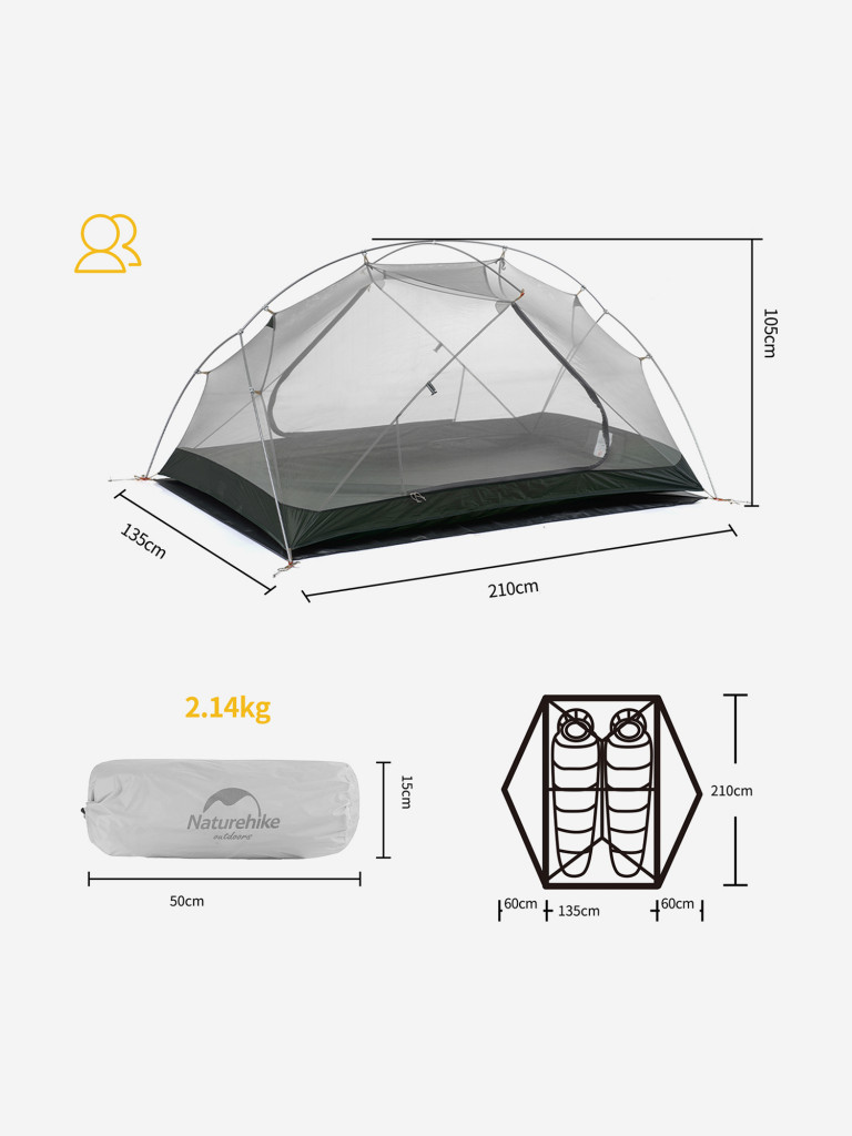Палатка двухместная Naturehike