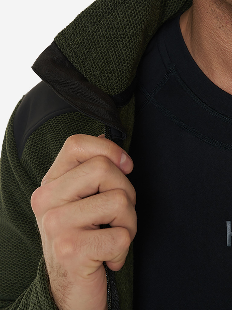 Кофта мужская на молнии HUT URMAN флисовая для охоты, зеленая