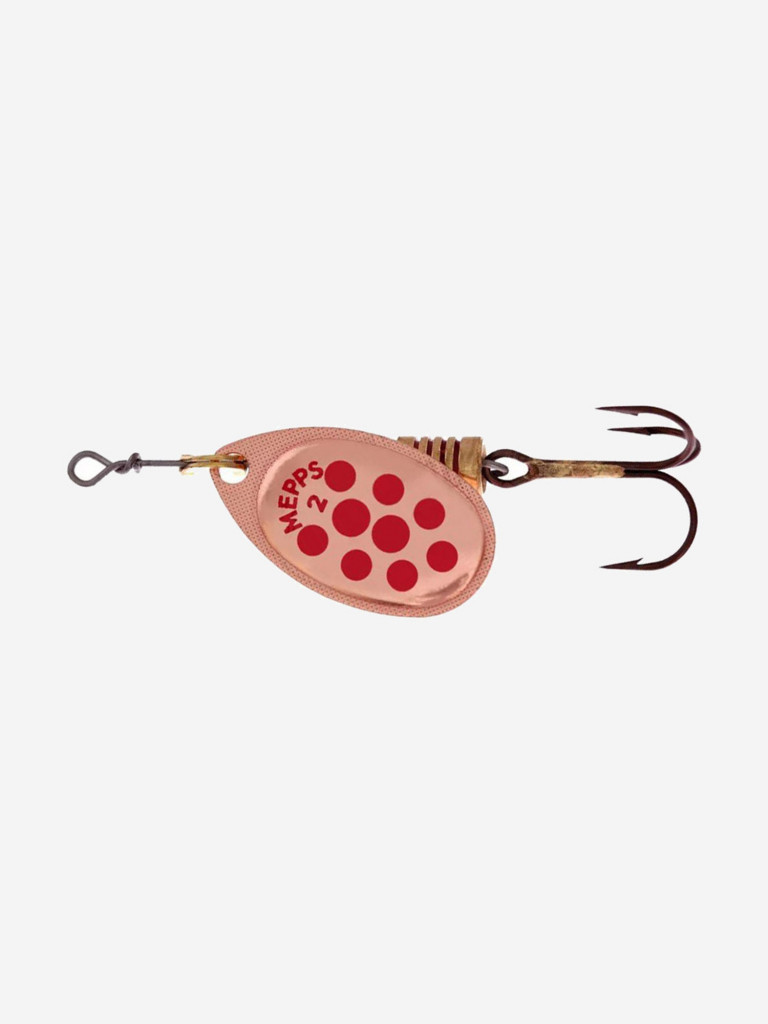 Блесна для рыбалки вертушка Mepps AGLIA PTS, 2, Copper/Red dots, 1 штука