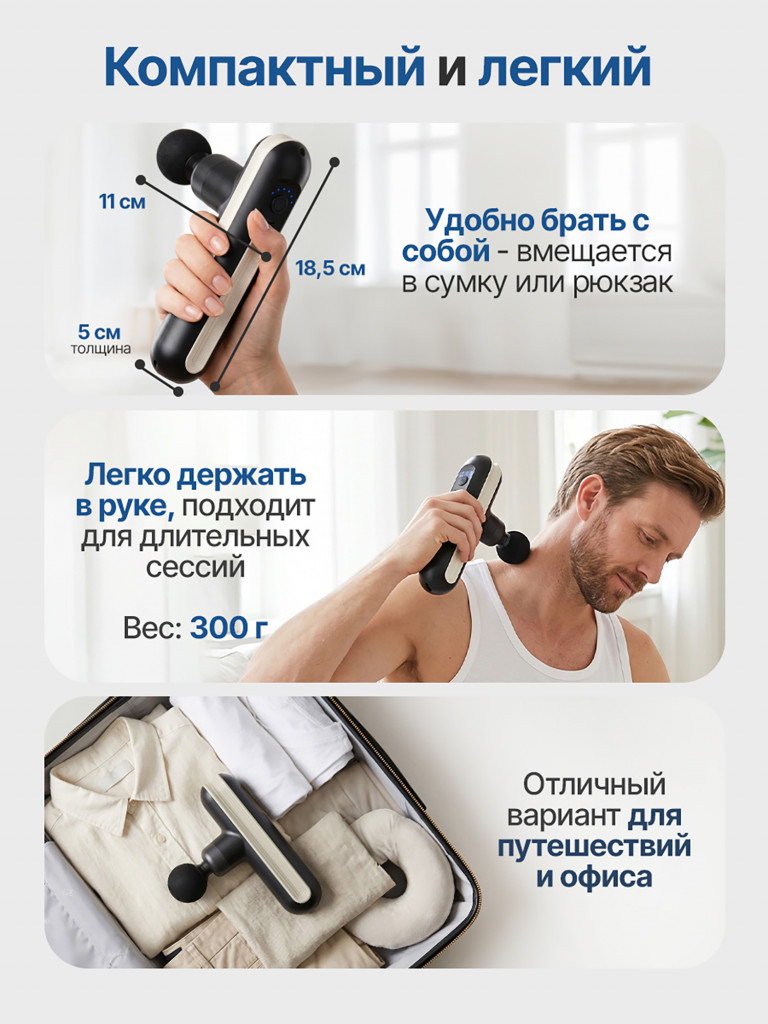 Перкуссионный массажер для тела, шеи и спины DFC VM-SQ-K8