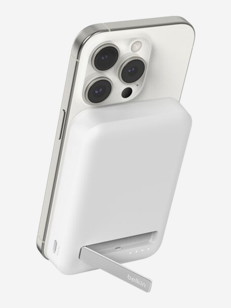 Внешний аккумулятор Belkin BoostСharge Pro Magnetic Power Bank 8000mAh USB-C Qi2 15W с подставкой.