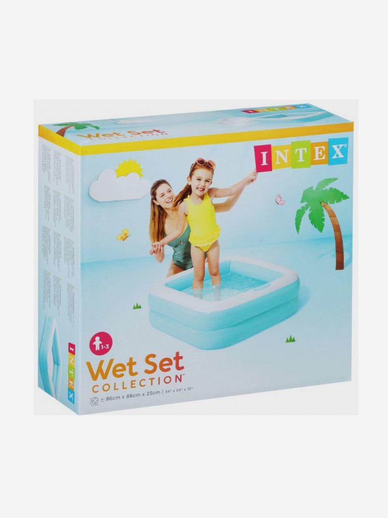 Надувной детский бассейн Intex 57100NP "Play Box" голубой (от 1 до 3 лет)