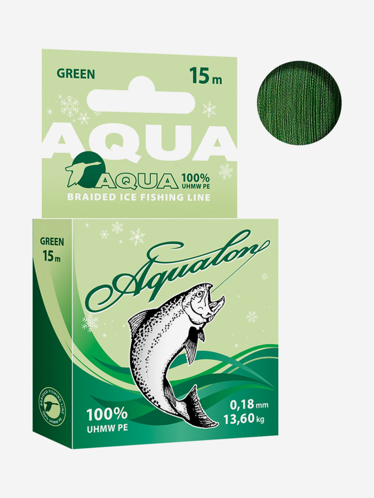 Плетеный шнур для рыбалки AQUA Aqualon Dark-Green 0,18mm 15m
