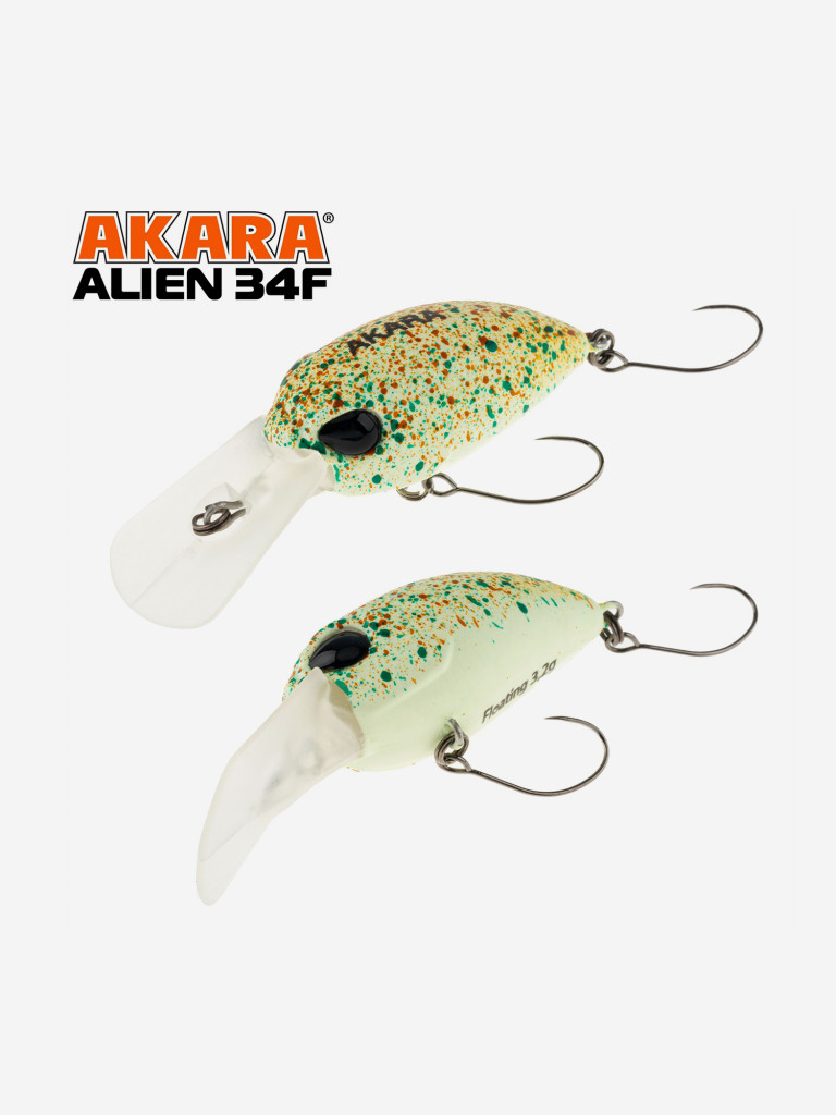 Воблер Akara Alien 34F кренк плавающий на форель 3,2гр A225G
