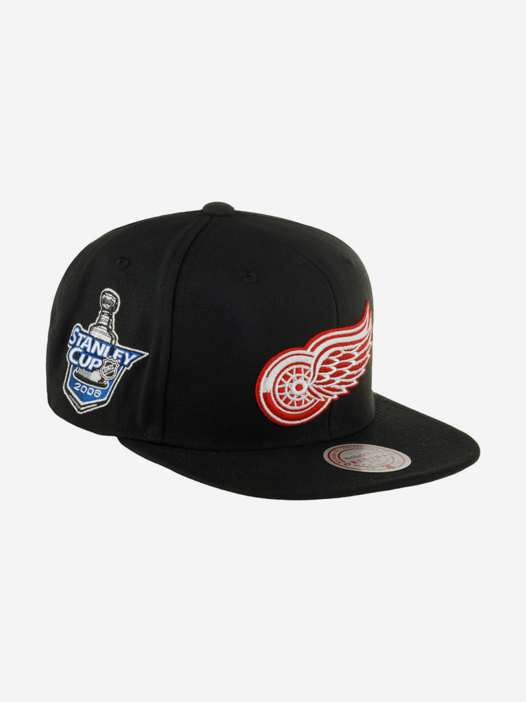 Бейсболка с прямым козырьком MITCHELL NESS HHSS6743-DRWYYPPPBLCK Detroit Red Wings NHL (черный)