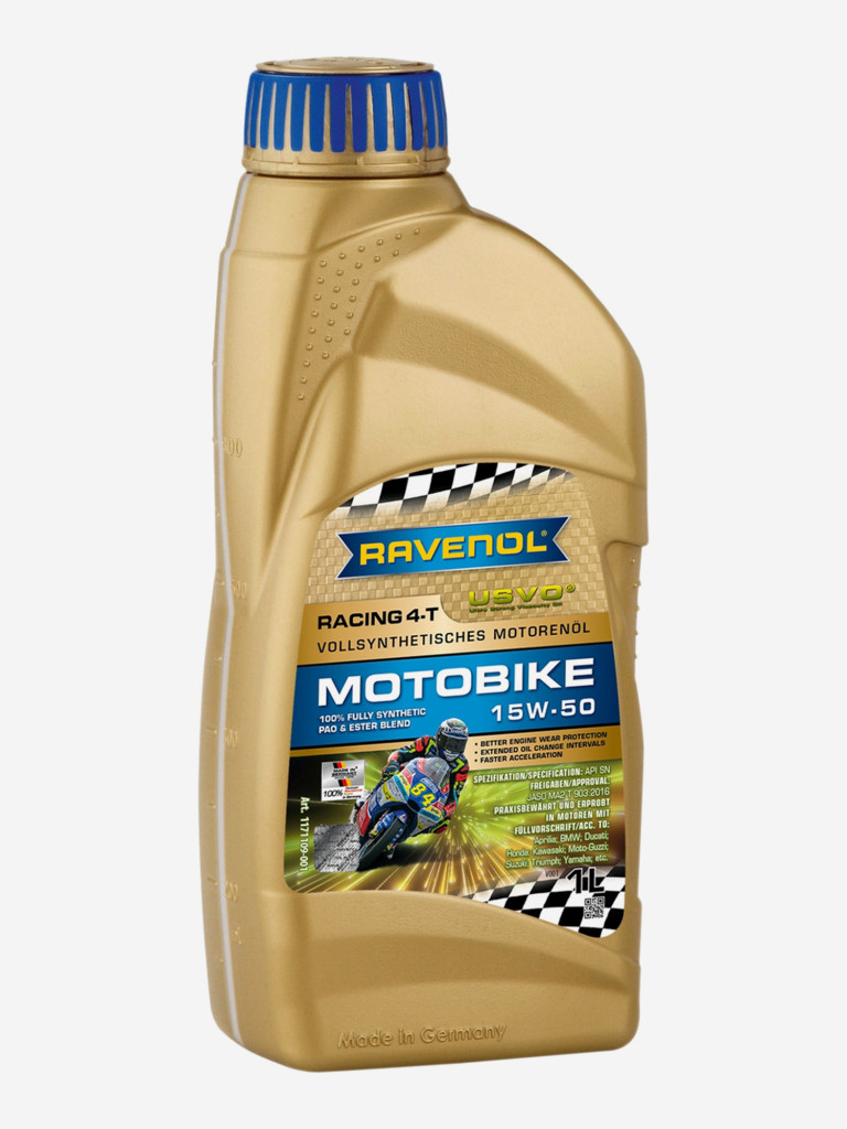 Моторное масло RAVENOL Racing 4-T Motobike 15W-50 USVO, 1 литр
