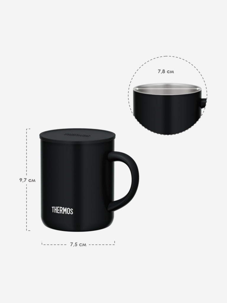 Кружка-термос для кофе 350мл THERMOS JDG-352 чёрная