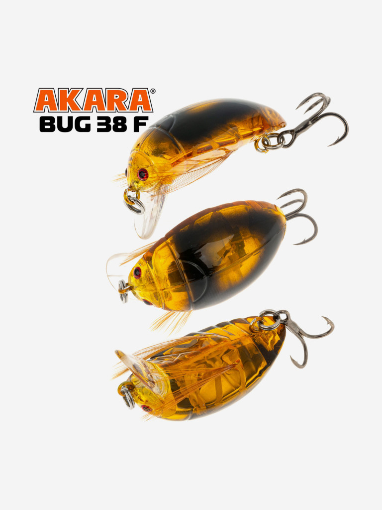 Воблер Akara Bug 38F кренк плавающий жук на голавля, язя, форель 4гр 1