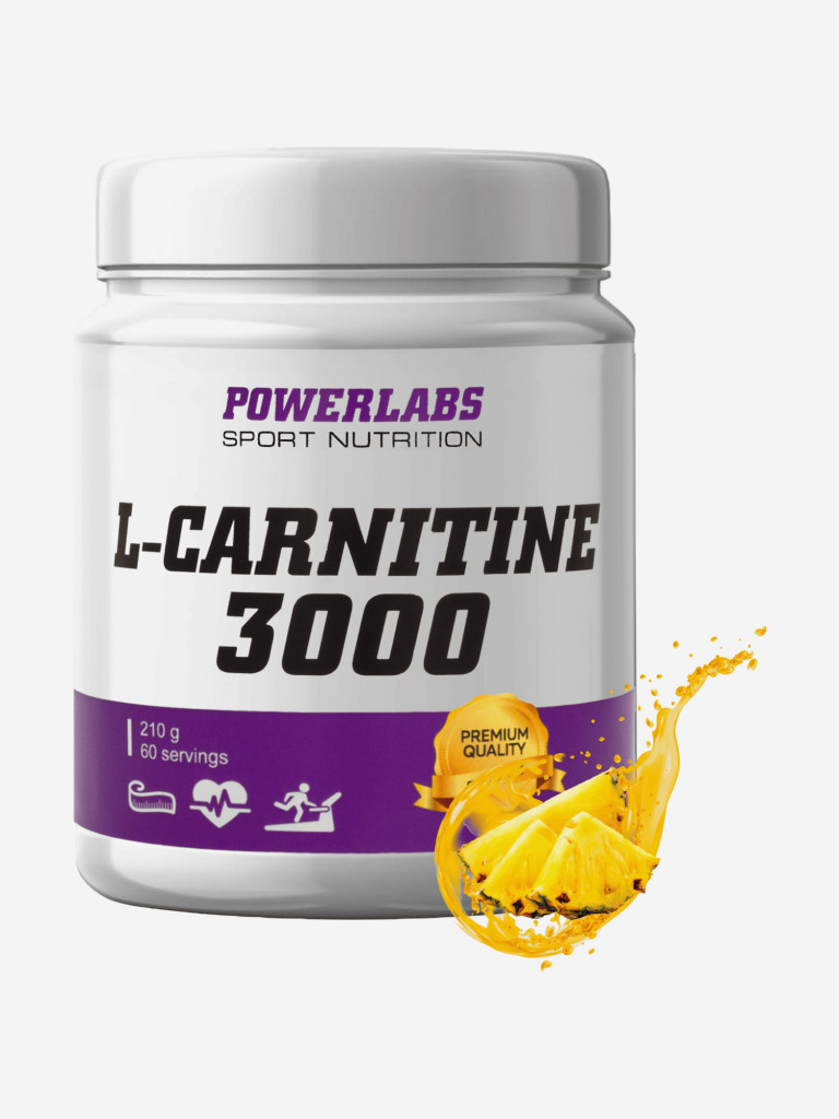 L-Карнитин, Powerlabs, 210 г, ананас