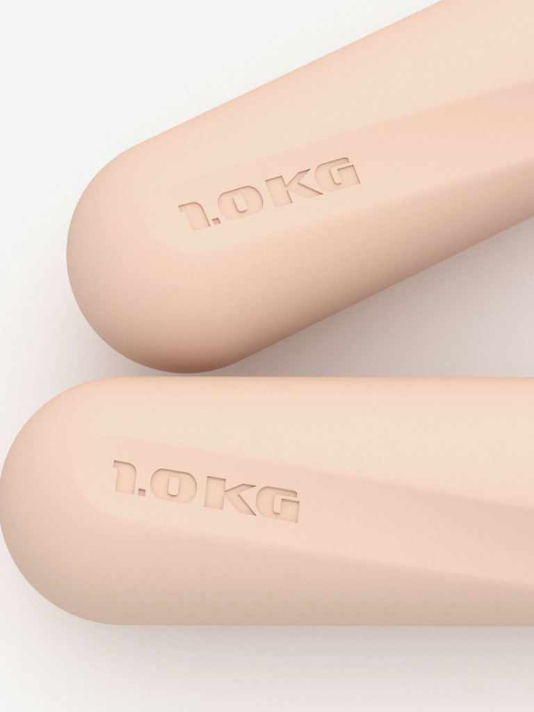 Гантели бежевые, 1 кг, 2шт