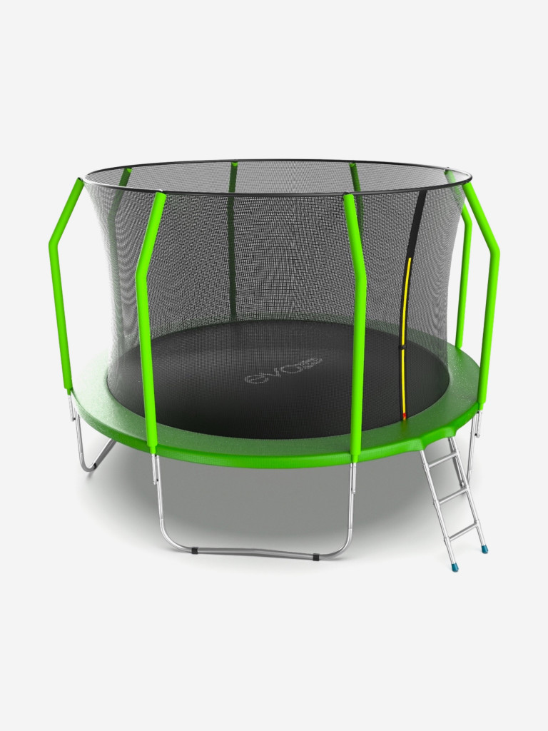 Батут каркасный EVO JUMP Cosmo 12ft зеленый, защитная сеть, диаметр 366 см