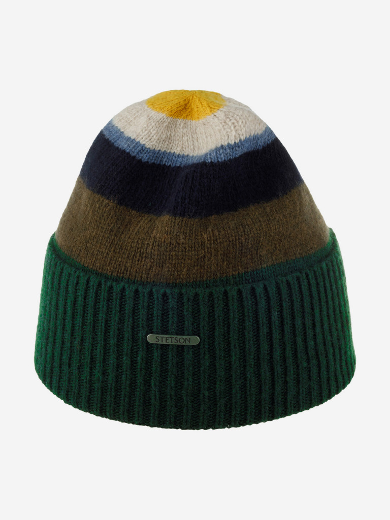 Шапка с отворотом STETSON 8599381 BEANIE WOOL (синий)