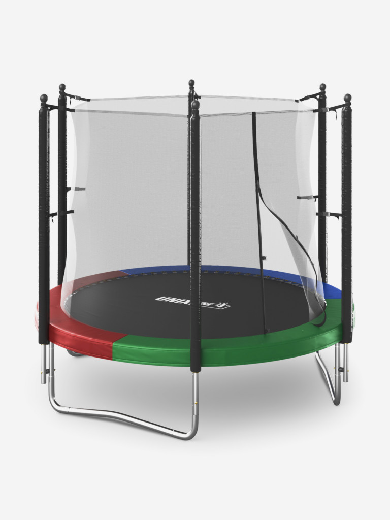 Батут каркасный UNIX Line Simple 8 ft Color с внутренней защитной сеткой, общий диаметр 244 см, до 140 кг