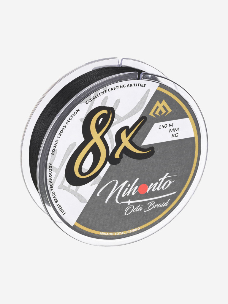 Плетеный шнур Mikado NIHONTO OCTA BRAID 0,16 black (150 м) - 12.90 кг.