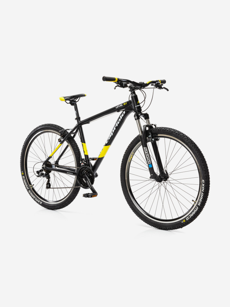 Велосипед CAPRIOLO MTB LEVEL 9.1 (3 X 7), рама алюминий 21'', колёса 29'' (чёрный (матовый) - жёлтый)
