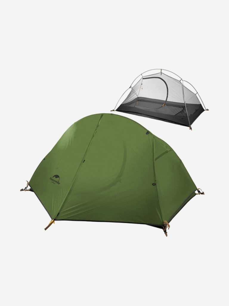 Палатка 1-местная Naturehike Spider 1 Cycling, нейлон 20 D, футпринт, зеленая