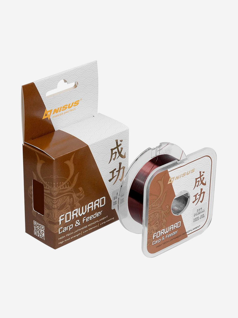 Леска для рыбалки Nisus FORWARD Carp & Feeder brown Nylon 0,261mm (N-FСF-0261-100) 10 штук по 100 м