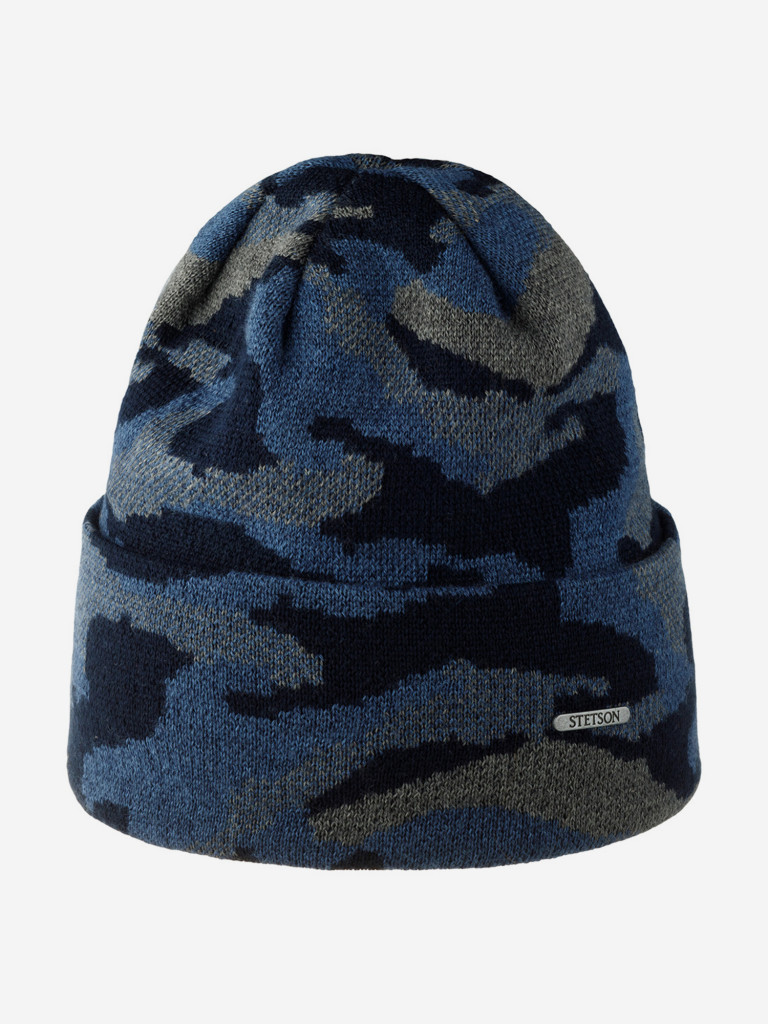 Шапка с отворотом STETSON 8599377 BEANIE JACQUARD WOOL/ACRYL (серый)