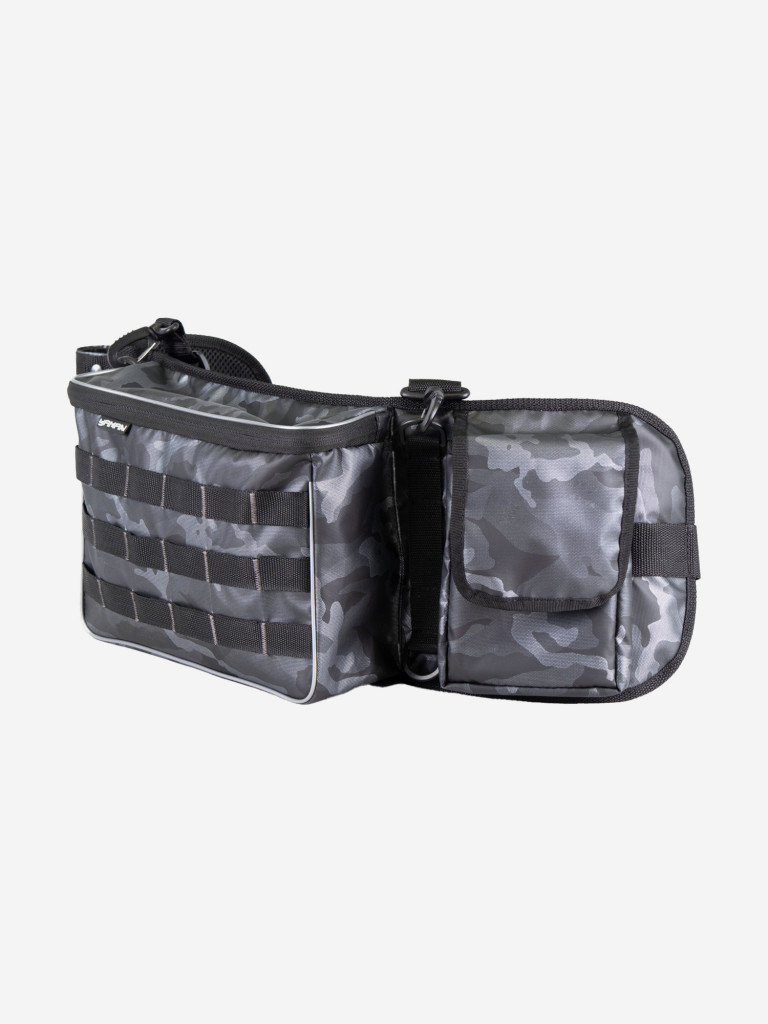 Сумка рыболовная поясная Yaman Fishing Belt Bag, 74х22х10 см, цвет серый камуфляж + 2 коробки LUNO.
