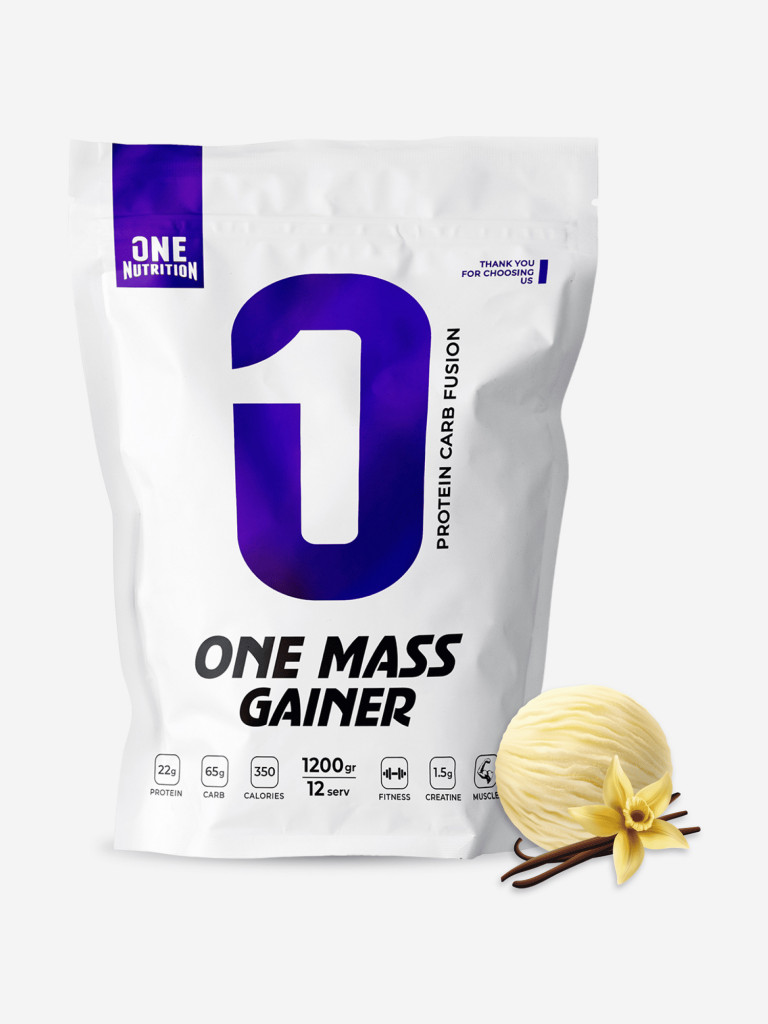 Гейнер, One Nutrition, 1200 г, ваниль