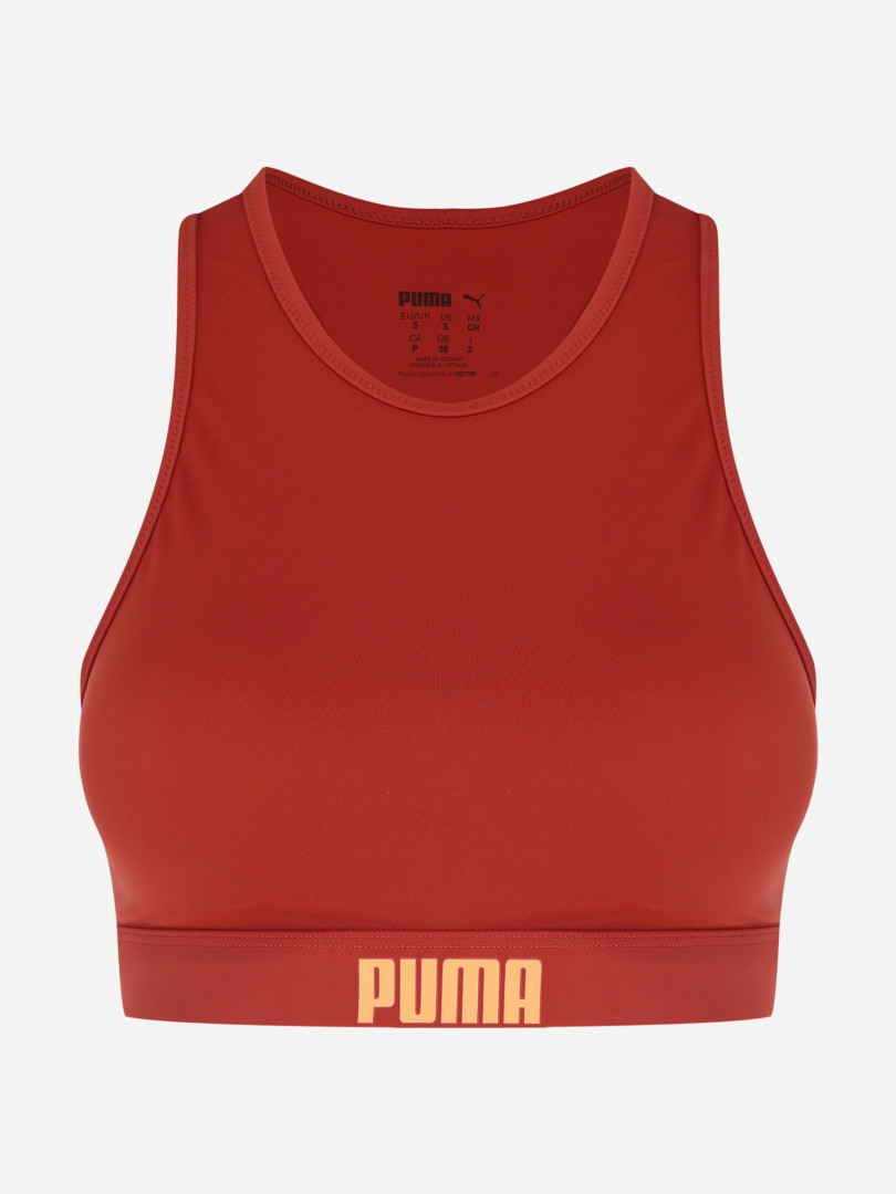 фото Лиф женский puma racerback swim top, коричневый