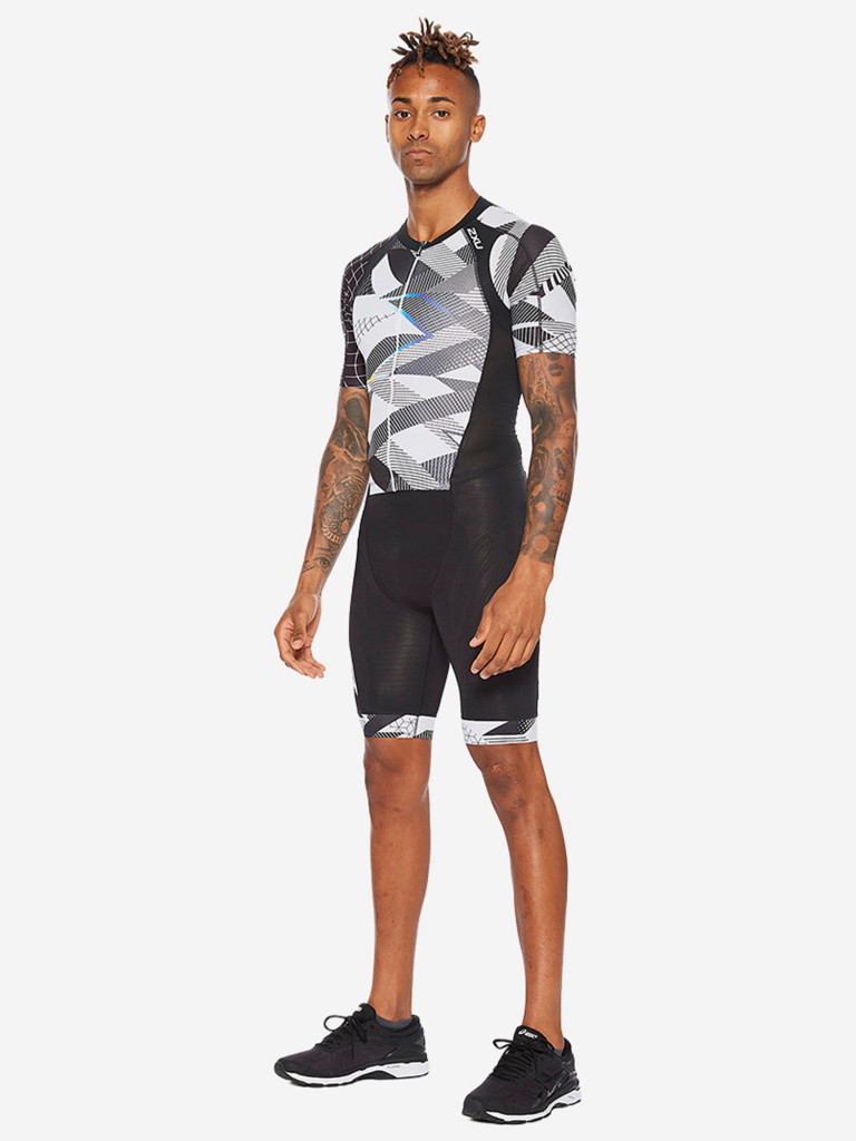 Мужской Компрессионный Костюм Для Триатлона 2XU Compression Full Zip Sleeved Trisuit
