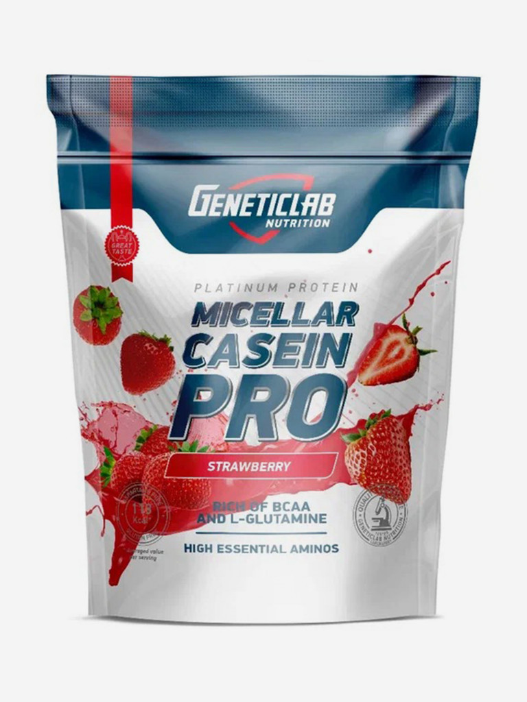 Протеин CASEIN PRO 1000 g Клубника Geneticlab Nutrition
