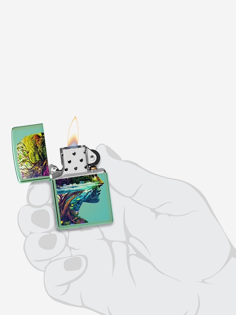 Зажигалка бензиновая ветроустойчивая Zippo One with Nature Design High Poli