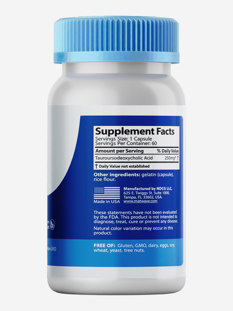 TUDCA Тудка (тауроурсодезоксихолевая кислота) Matwave, 250 мг, 60 капсул