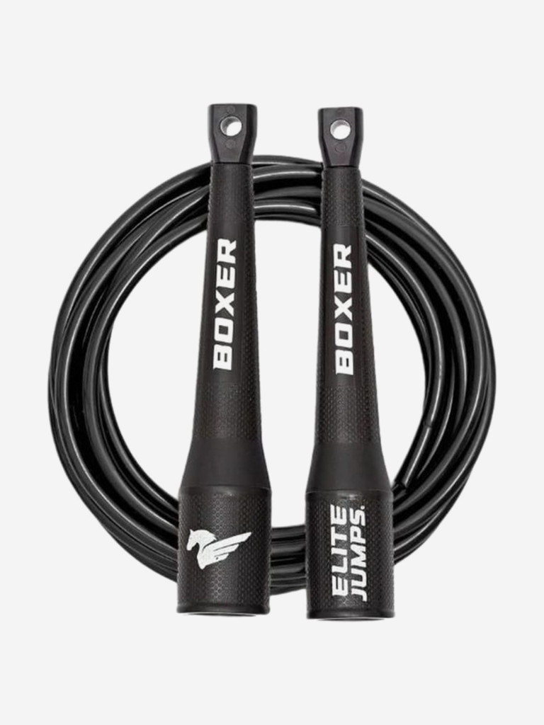 Elite Jumps, Boxer Training Jump Rope - 5mm PVC, Боксерская тренировочная скакалка, цвет черный